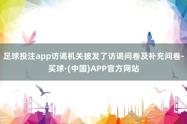 足球投注app访谒机关披发了访谒问卷及补充问卷-买球·(中国)APP官方网站