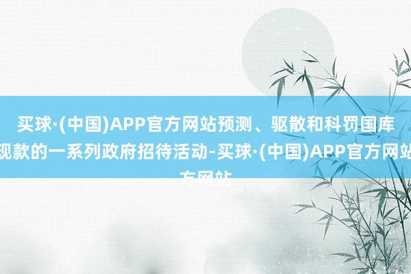 买球·(中国)APP官方网站预测、驱散和科罚国库现款的一系列政府招待活动-买球·(中国)APP官方网站