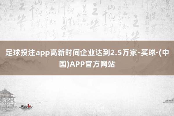 足球投注app高新时间企业达到2.5万家-买球·(中国)APP官方网站