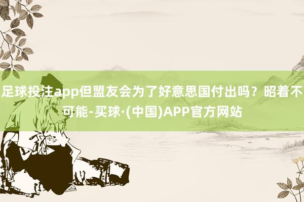 足球投注app但盟友会为了好意思国付出吗？昭着不可能-买球·(中国)APP官方网站